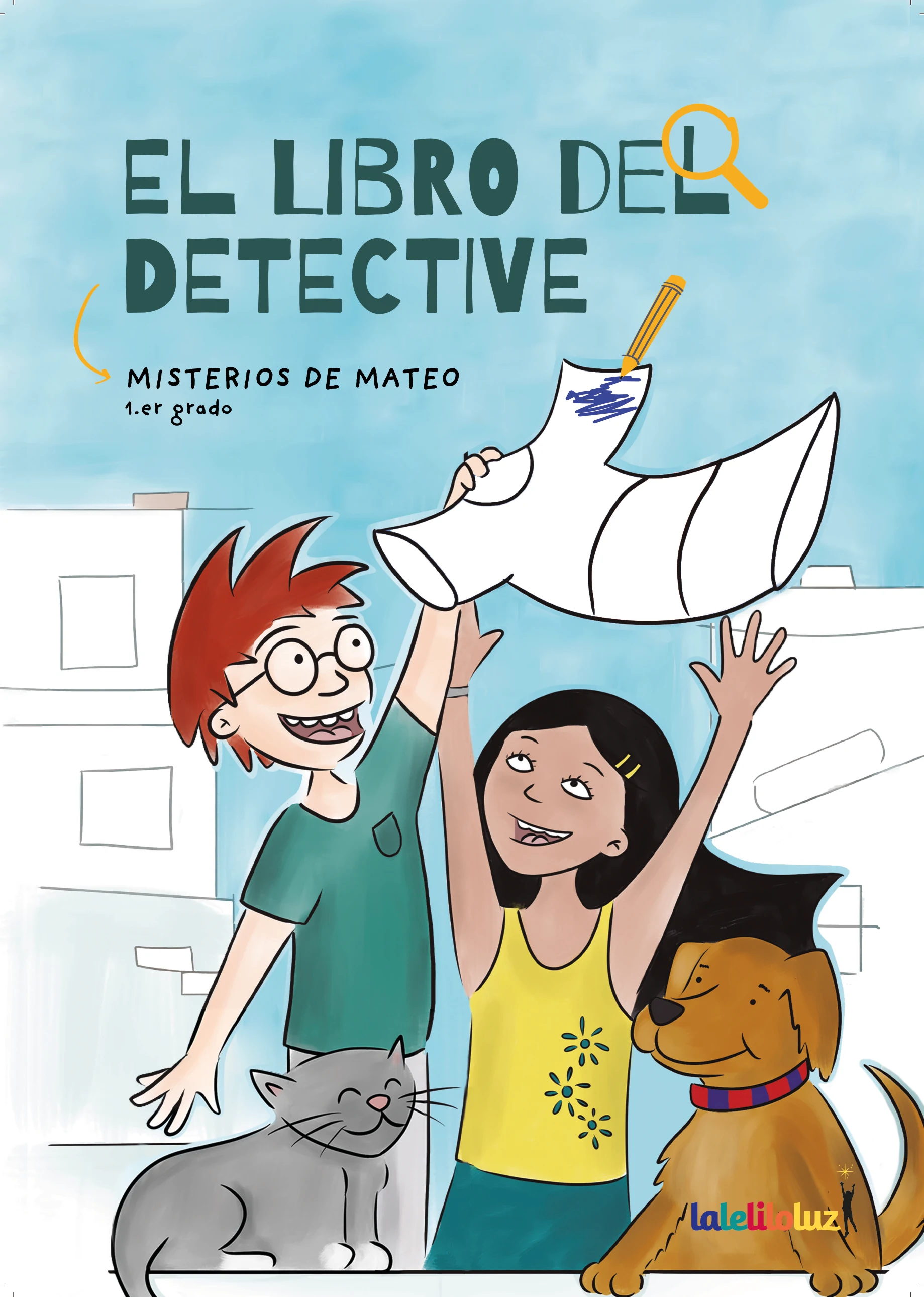 Tapa de El libro del detective, libro de actividades de 1.er grado de la Colección Mateo Aprende a Leer